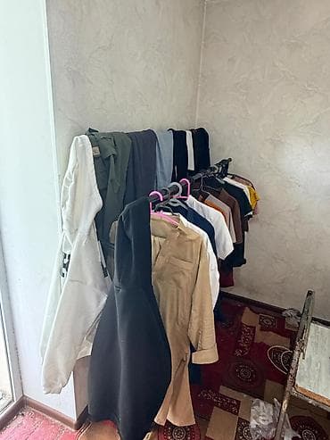 Кийимге кам көрүү жана сактоо: Напольная двухъярусная стойка-вешалка для одежды - Два параллельных — 3