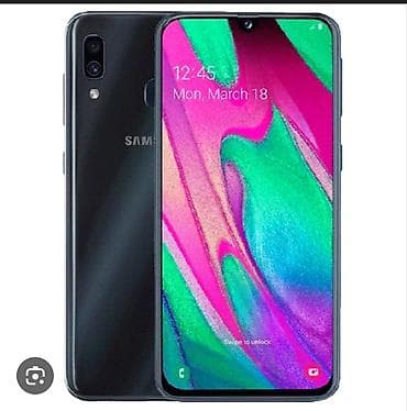 Samsung Galaxy A40, Б/у, 64 ГБ, цвет - Черный, 2 SIM