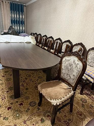б у стол со стульями для кухни: Стол и стул для зала, цвет - Коричневый — 4