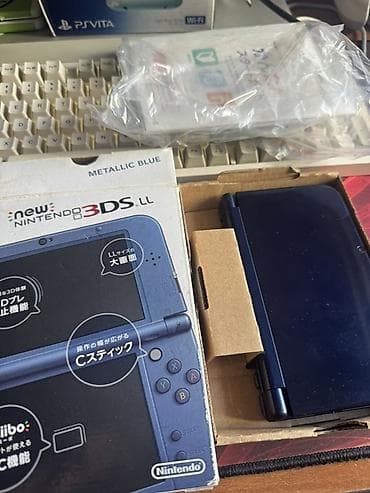 синяя тюрьма: New Nintendo 3DS LL (XL) Metallic Blue с комплектом (коробка, бумаги — 4