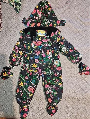 nike tech fleese: Детский зимний комплект: комбинезон HOLIDAY с капюшоном + варежки + — 1