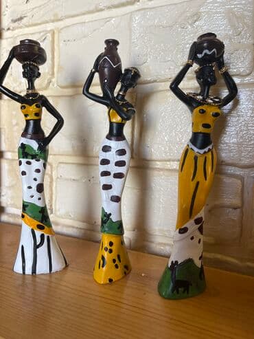 садовые фигурки для раскраски: Декоративные статуэтки • 3 Африканские женщины Размер: высота 20 см — 5