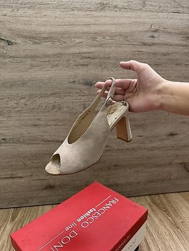 Босоножки, 38, Francesco Donni, Б/у, цвет - Бежевый, Самовывоз, Платная доставка — 2