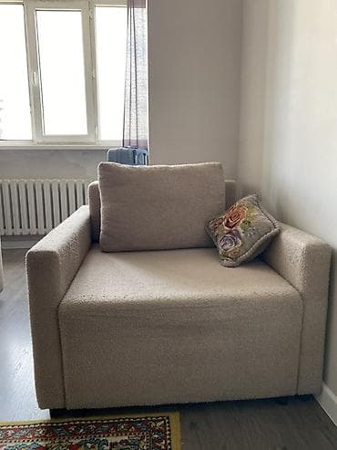 пуфики кресло мешки: Кресло-кровать, Б/у, Односпальный, цвет - Бежевый — 2