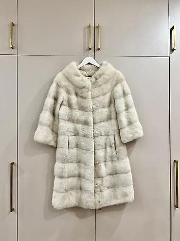 норковая шаль: Шуба, Норка, По колено, M — 1