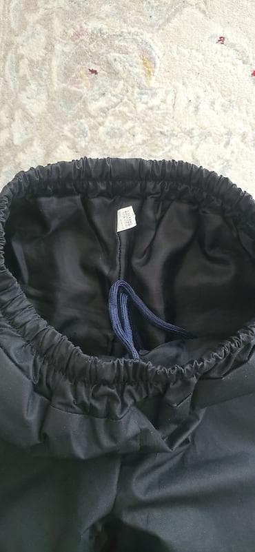 шорты муай тай: Утеплённые чёрные брюки для мальчика. Рост 146-152. - Прямой — 4