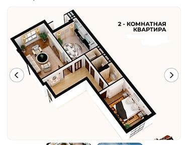 2 room: 2 комнаты, 80 м², Элитка, 3 этаж, Дизайнерский ремонт — 2