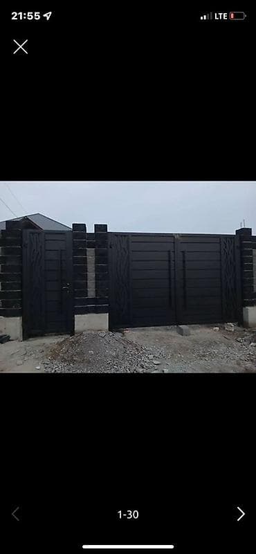 Ачылма дарбазалар: Кованые въездные ворота с калиткой - Материал: металл/ковка, сплошное — 7