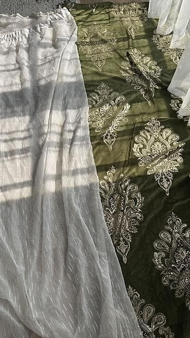 шторы стеклянные для ванной: Комплект штор . Длина 2,43 - Тюль: полупрозрачная белая ткань с — 1