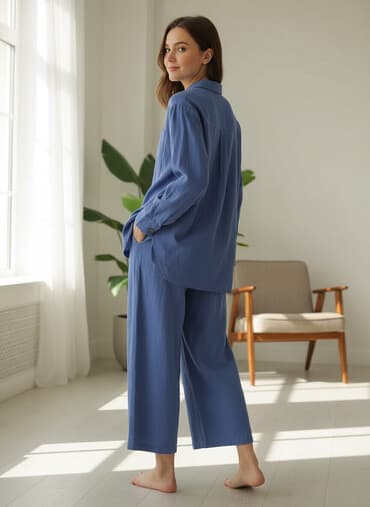 пончо дождевик: Женский костюм двойка. Новый. Качество 🔥 материал Лён. Штанишки на — 1