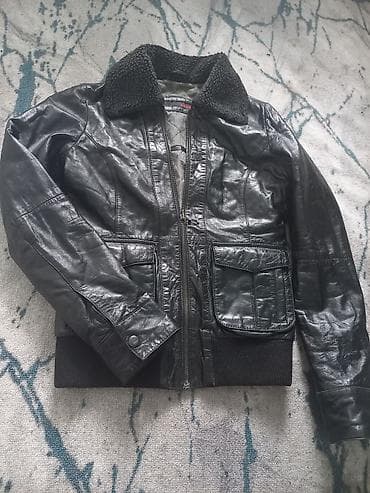 Дубленки: Кожаная куртка, Натуральная кожа, Укороченная модель, S — 1