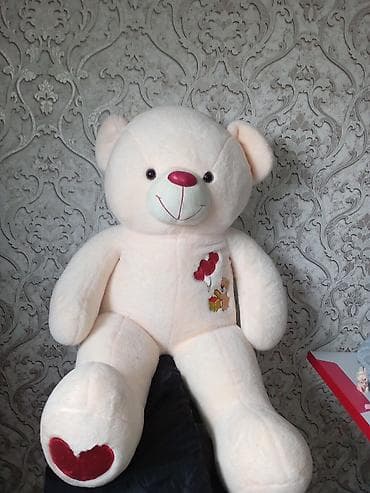 кожный тряпка: Большой плюшевый медведь-объятие - Цвет: молочно-кремовый - Материал — 1