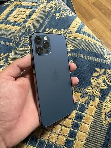 IPhone 12 Pro, Б/у, 128 ГБ, Pacific Blue, Зарядное устройство, Защитное стекло, Чехол, 100 %