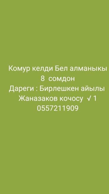котёл: Бел алма Уголь каменный в мешках - Фракция: крупные и средние куски — 1