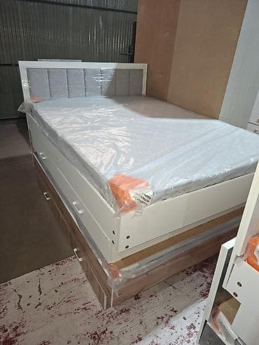 Двуспальная кровать, Новый, С ящиком для хранения, длина - 200 см