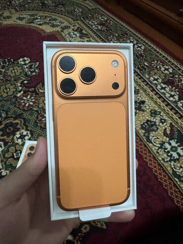 iphone ноутбук: IPhone 17 Pro, Б/у, 256 ГБ, Оранжевый, Зарядное устройство, Защитное стекло, Чехол, 100 % — 1