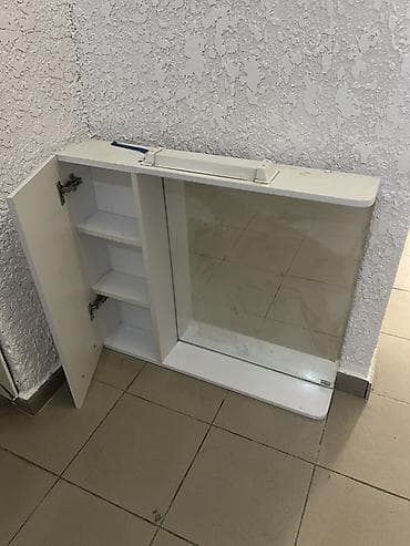 Зеркальный шкаф для ванной с подсветкой 2000 сом Тумба с раковиной