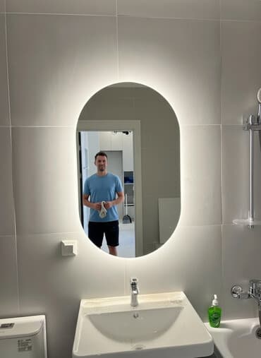 штора в ванную: Зеркало для ванной с подсветкой - Форма: вертикальное — 1