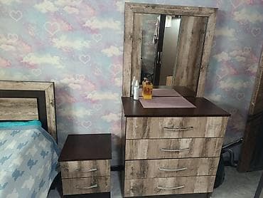 Спальные гарнитуры: Спальный гарнитур, Б/у, Комод, Кыргызстан, ДСП, Самовывоз, цвет - Коричневый — 3