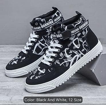 nike tech flece: Высокие кеды с графичным принтом - Модель: высокие кеды на шнуровке с — 1