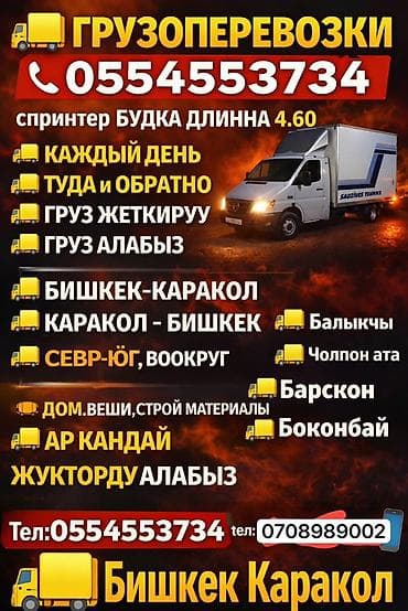 Грузоперевозки на Mercedes Sprinter (будка длиной 4,60 м). -