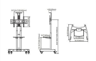 lenovo tab: Мобильная напольная стойка для ТВ/панелей 32"–70" с регулируемой — 3