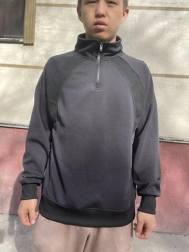 батник поло мужской: Мужская спортивная кофта с молнией до середины груди (half-zip). - — 4