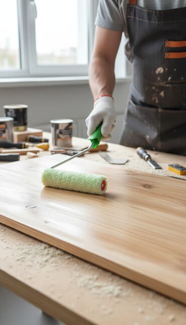 полировщик авто: Мини-валик АКОР «Для работ по дереву» в сборе - Технология — 1