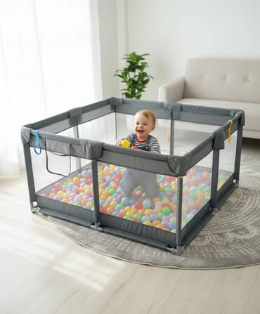 Детский манеж‑игровая зона с шариками - Просторный прямоугольный