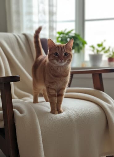 Грызуны: Рыжий домашний 6 месячный кот с короткой, мягкой шерстью и — 1