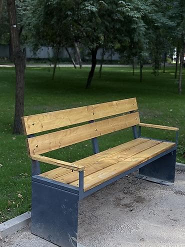 скамеки: Скамейка Металл, Со спинкой, Без крыши — 5