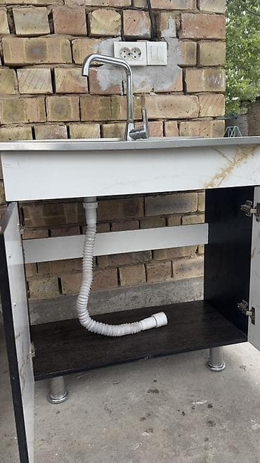 шкаф кухонный напольный: Тумба для кухни, С мойкой, Напольная, цвет - Белый — 3