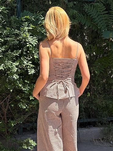 Личные вещи: Брючный костюм, Прямые, Топ, Made in KG, Хлопок, Лето — 3