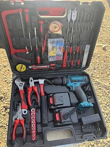 Мультитулдар: Набор инструментов в кейсе с аккумуляторным шуруповёртом/дрелью — 1