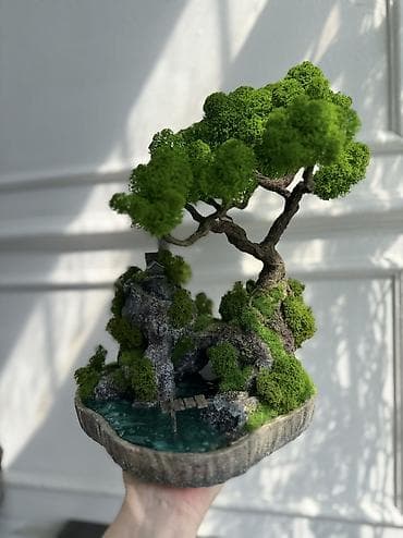 string art: Деревья-бонсай из натурального стабилизированного мха🌳 -это — 2
