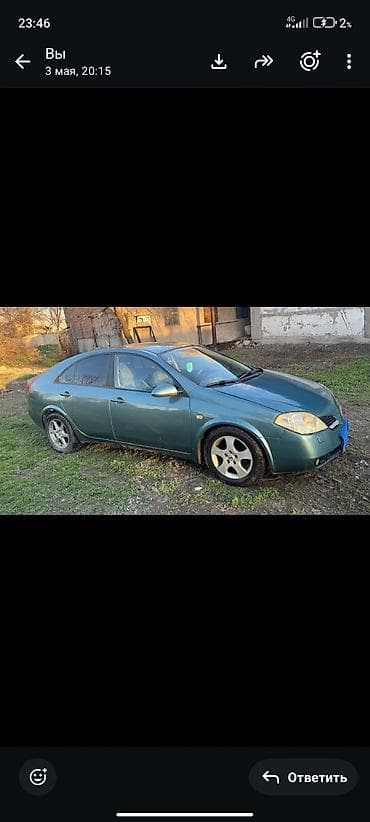Унаа: Nissan Primera: 2002 г., 2.2 л, Кол менен иштөөчү, Дизель, Лифтбек — 5