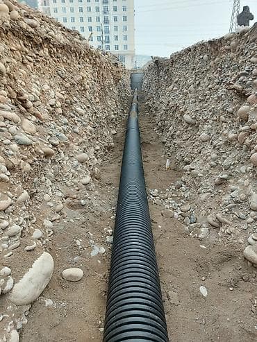 Монтаж наружной канализации и ливневого водоотвода под ключ -