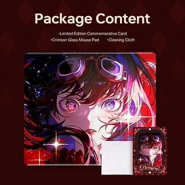 e ink: Премиальный стеклянный коврик ATK Tempered Glass Mouse Pad — Crimson — 2