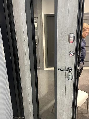 Двери и комплектующие: Двери для домов и квартир, Металлическая, Одностворчатая, Со стеклом, цвет - Серый — 6