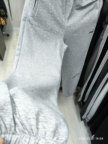 Серые укороченные спортивные брюки (джоггеры) SPORT, размер L. -