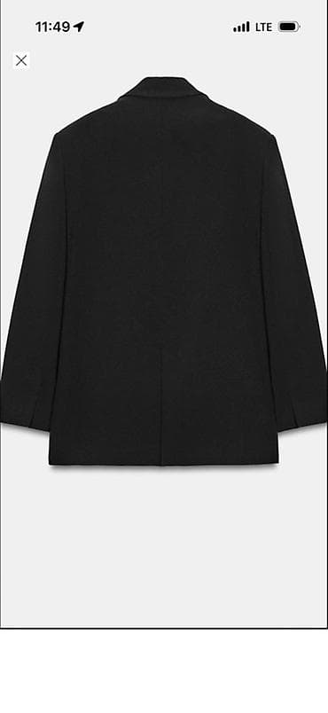 Пиджаки, жакеты: Женский черный жакет от Zara - Классический крой с широкой линией — 4