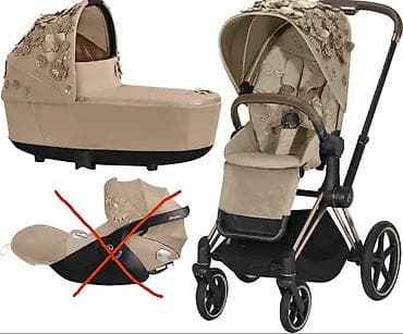Коляска 2-в-1 Cybex Priam by Jeremy Scott “Flower Power” (бежевый — 1