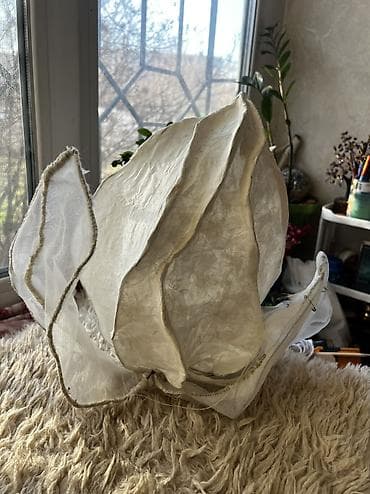 Внутренняя отделка: Organic Modern Sculptural Lamp | Wabi-Sabi Tea-Dyed Rice Paper — 7