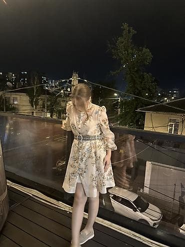 платьч: Повседневное платье, Лето, Короткая модель, Шифон, M — 1
