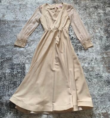 распродажа женских платьев больших размеров: Вечернее платье, Классическое, Длинная модель, Атлас, С рукавами, S, L, M — 3