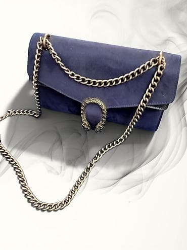 Аксессуарлар: Женская сумка через плечо Gucci - Материал: бархат/велюр глубокого — 1