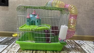 Клетка для хомяка с игровым туннелем и аксессуарами. Комплектация