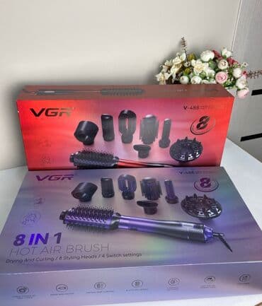профессиональные фены для парикмахеров: VGR V-488 Профессиональная щетка для горячего воздуха 8 в 1 (красная) — 8