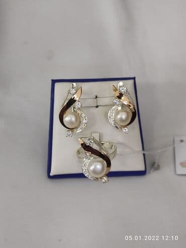 свадебные платья от производителя: Серебряный комплект Жемчуг напыление золотом пробы 925 Размеры имеются — 2