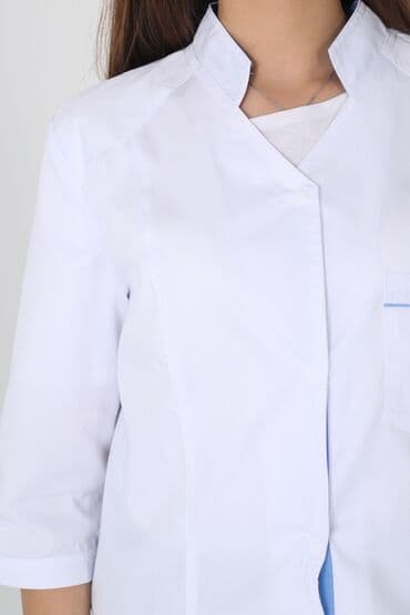 Инвалидные коляски: Мед халат -Очень красиво сидит -Имеет приталенный силует -Ткань — 9